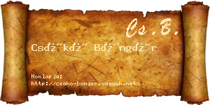 Csákó Böngér névjegykártya